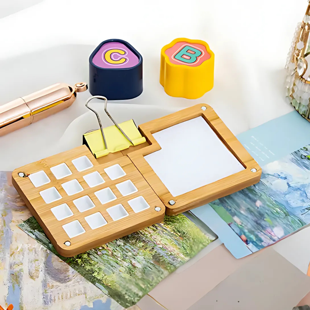 Мини-палитра деревянная для акварельных красок 15x7,5x0,8 см (JH-CXSD-P01) - фото 2