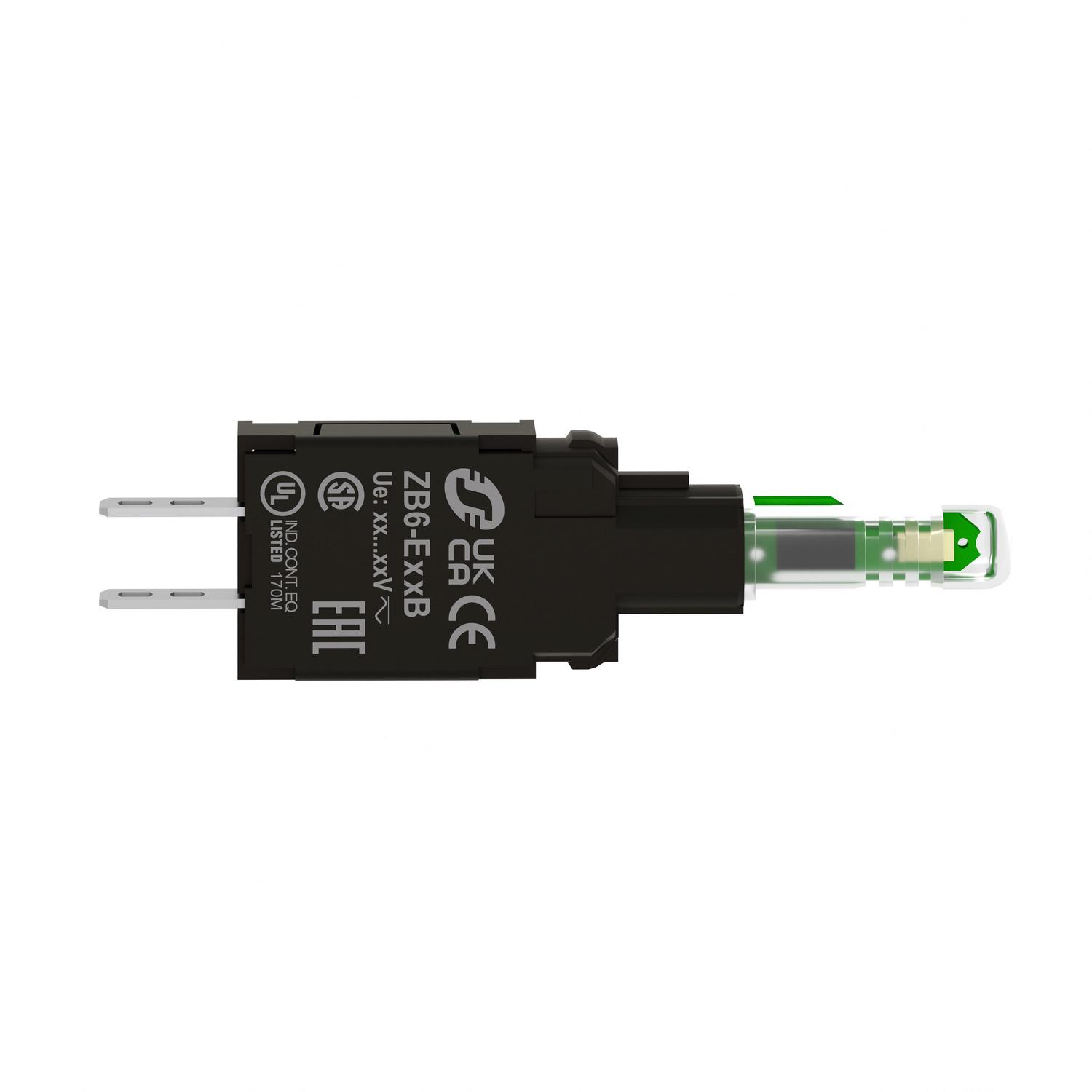 Модуль светодиодный Schneider Electric Harmony XB6 6-24V AC/DC фастон Зеленый (ZB6EB3B)
