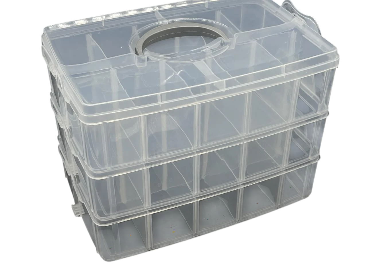 Органайзер пластиковый раскладной с крышкой 25х17х18 см Прозрачный (BOX-5)