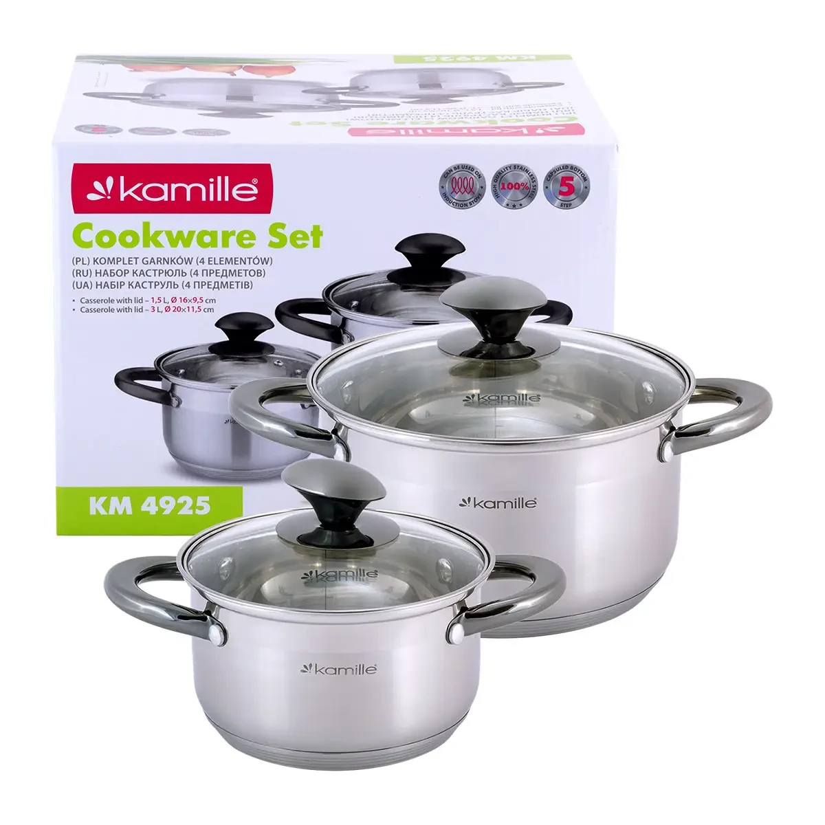 Набір каструль Kamille 4 пр. (KM-4925)