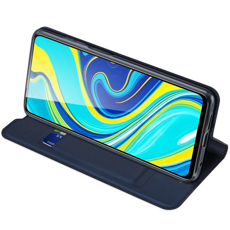 Чехол-книжка Dux Ducis с карманом для визиток для Xiaomi Redmi Note 9/Redmi 10X Синий