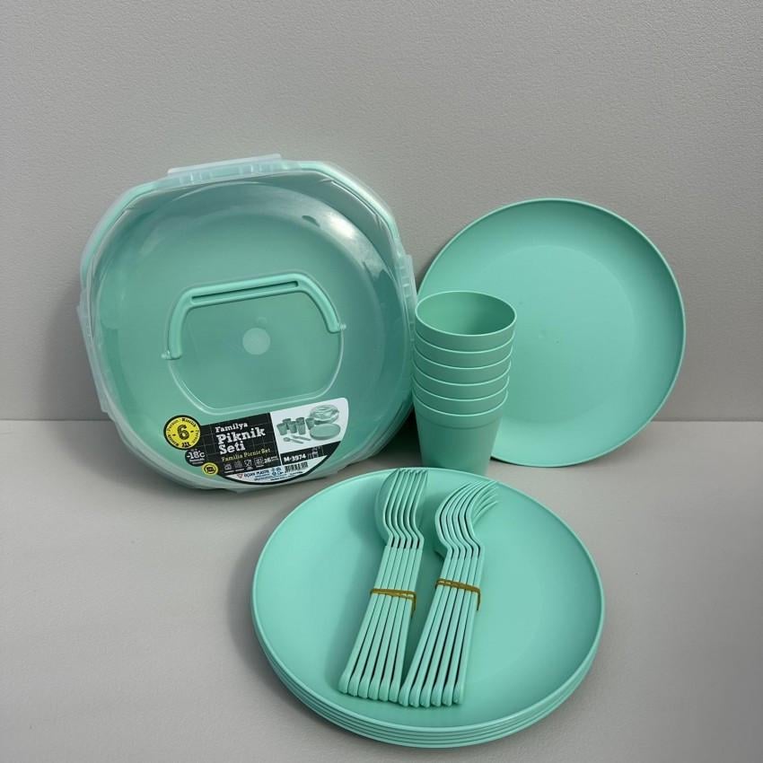 Набор для пикника Ucsan Plastik M-3974 на 6 персон 26 пред. Бирюзовый (2740206528)