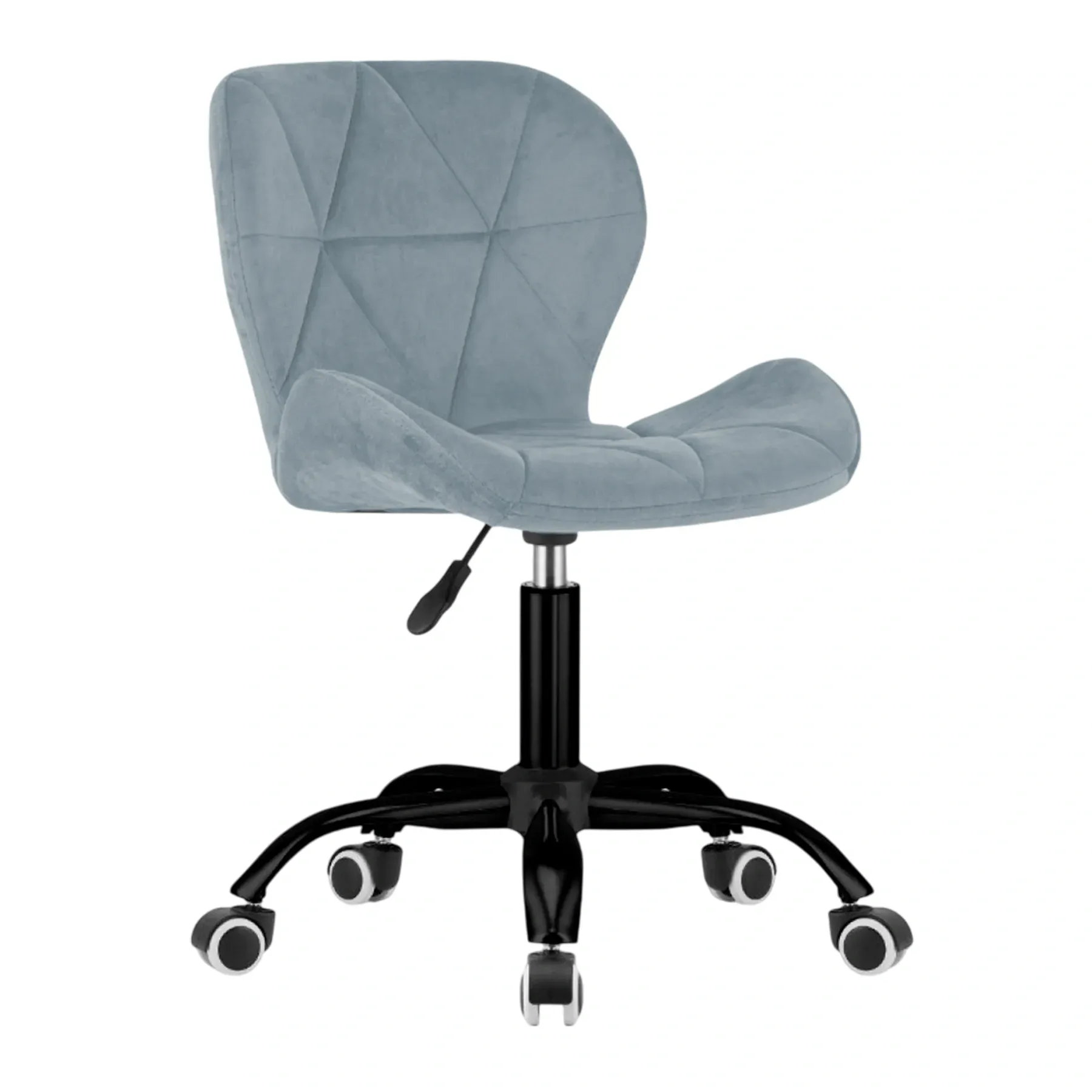 Кресло компьютерное 4Points Diamond велюровое черная металлическая основа Серый (40262)