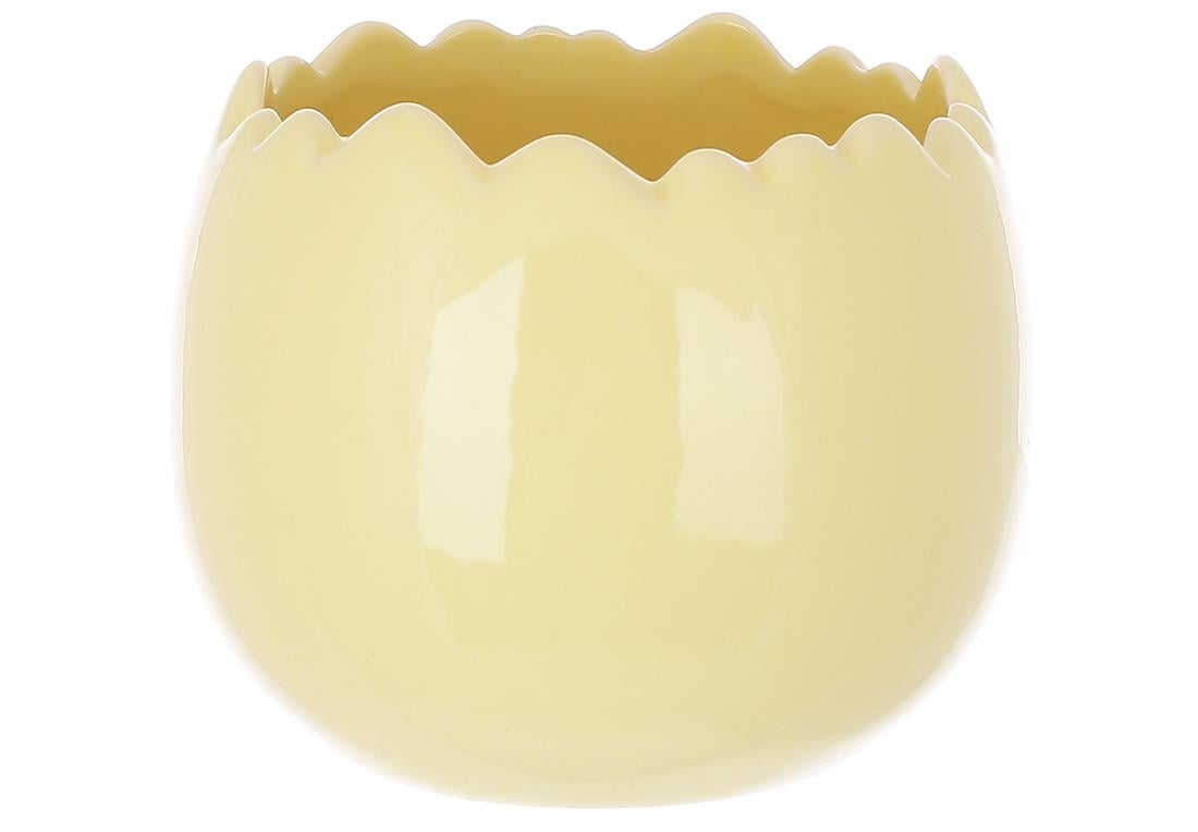 Кашпо фарфоровое BonaDi в форме яйца d 11x9 см Желтый (495-480) - фото 1