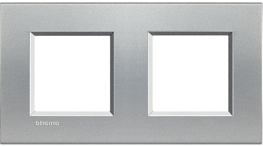 Рамка Legrand Bticino LivingLight на 2 поста Алюминий