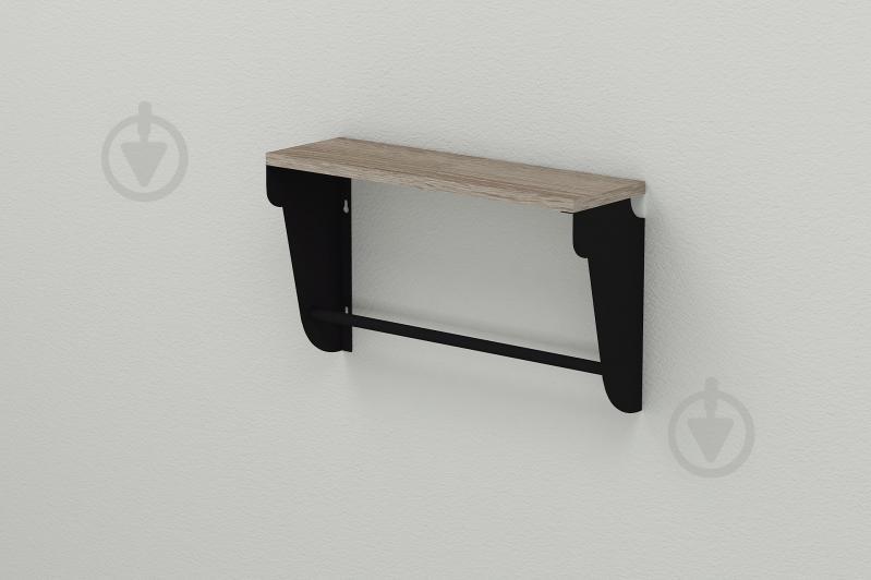 Полка настенная Ferrum-decor Свит 300x700x150 металл Черный ДСП Сонома Трюфель 16 мм (SVI0047)