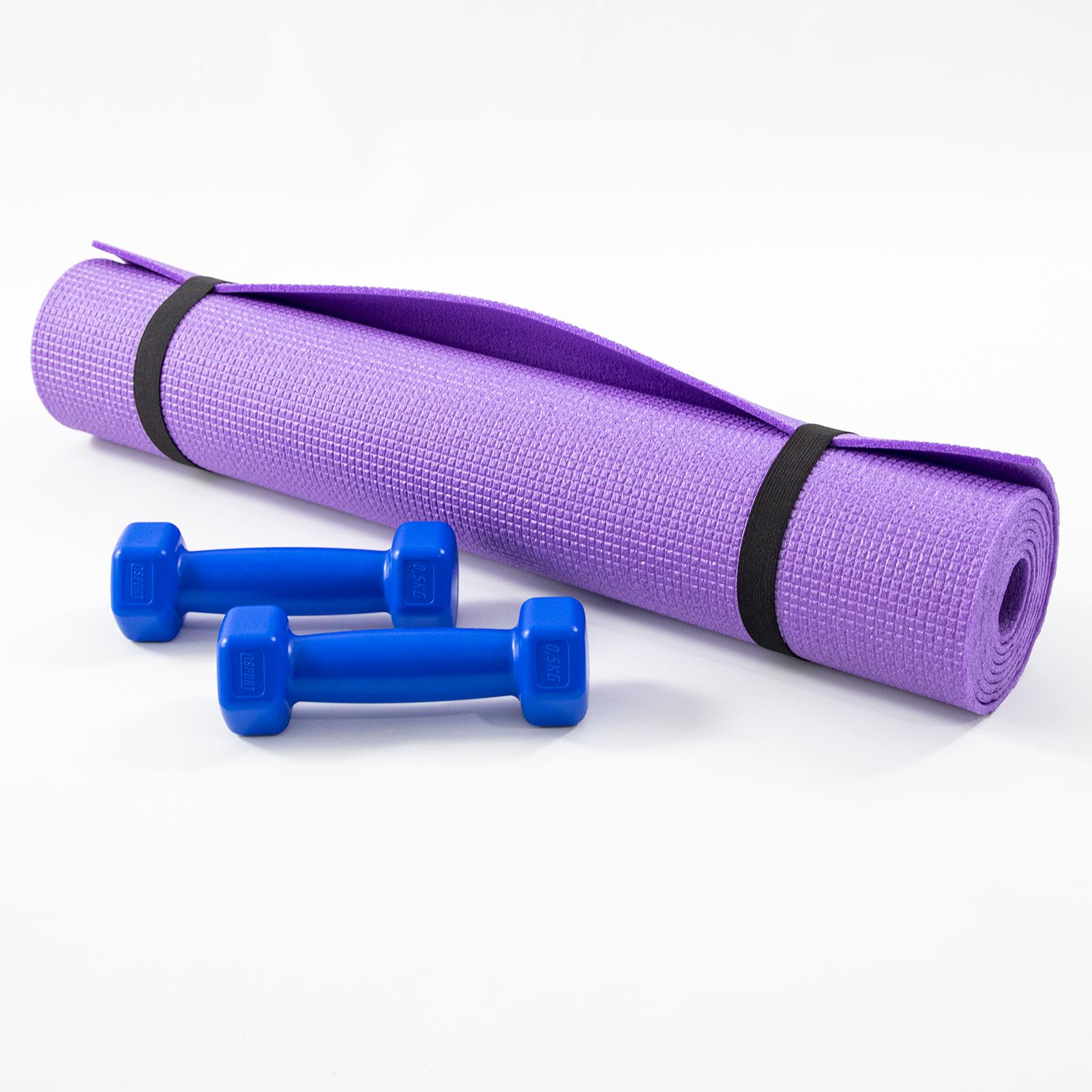 Килимок для йоги та фітнесу та гантелі для фітнесу 2 шт. по 0.5кг Osport Set 80 Фіолетово-синій (n-0110) - фото 5 Килимок для йоги та фітнесу та гантелі для фітнесу 2 шт. по 0.5кг Osport Set 80 Фіолетово-синій (n-0110) - фото 5