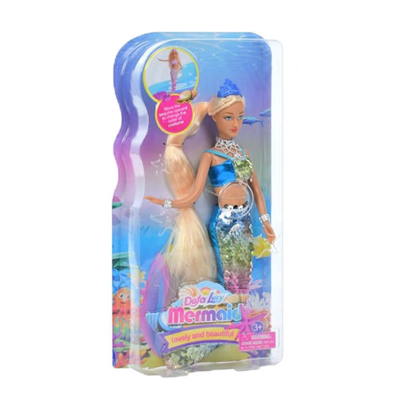 Лялька русалка Defa з паєтками 29 см Блакитний (IL-188-L-101)