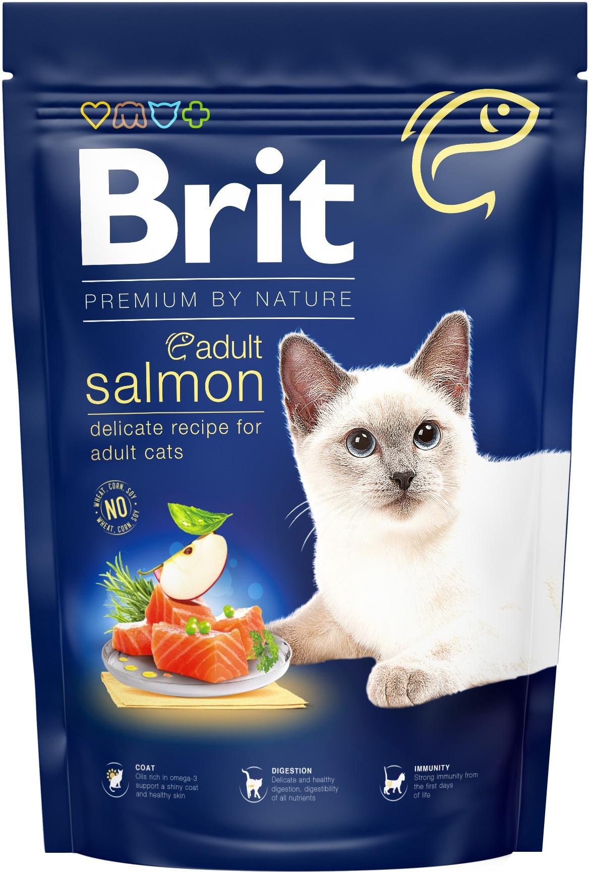 Сухой корм для кошек Brit Premium by Nature Cat Salmon с лососем 1.5 кг (8595602553136)