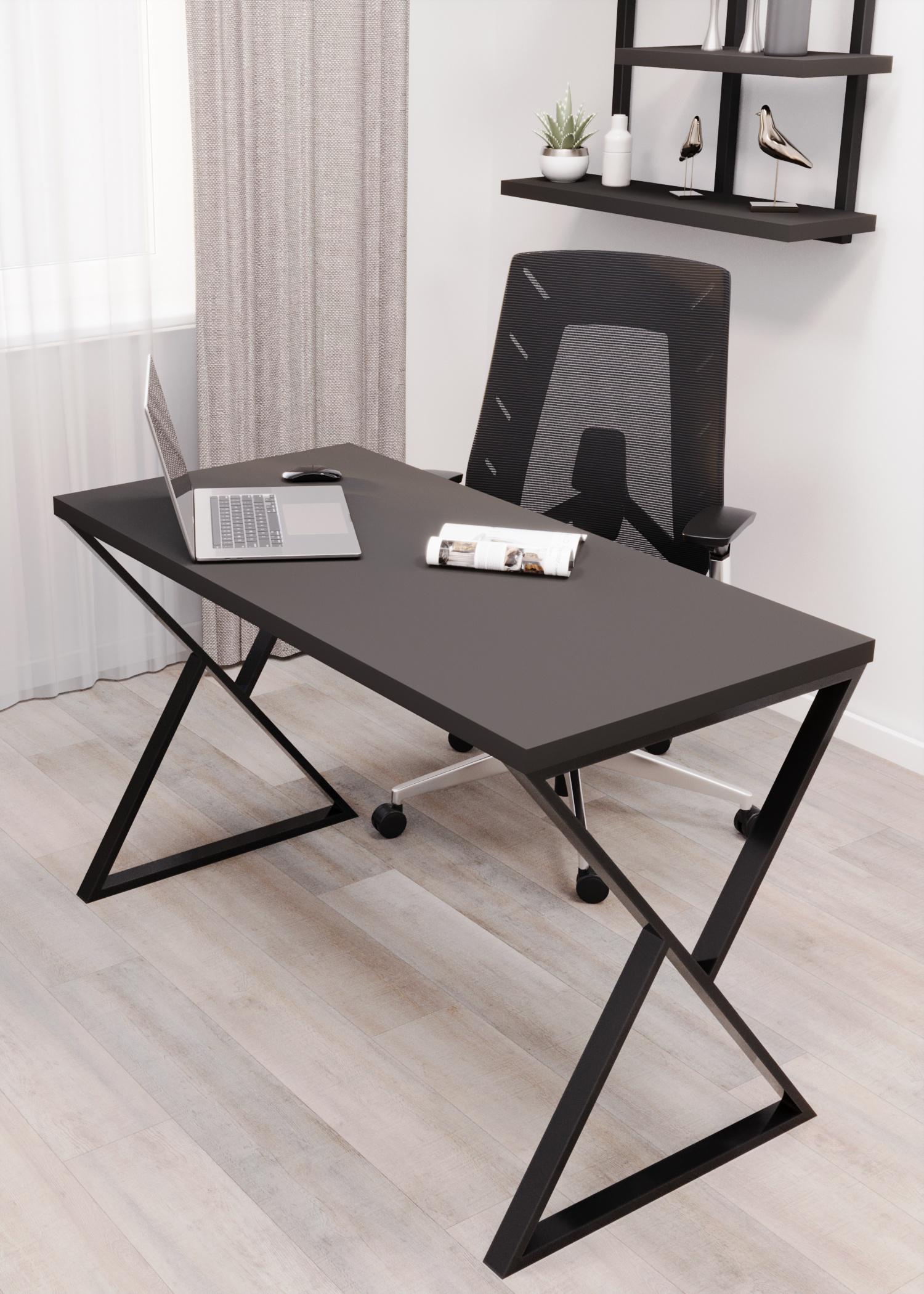 Стіл письмовий Loft Серія 10 1200х600х32 мм Антрацитовий