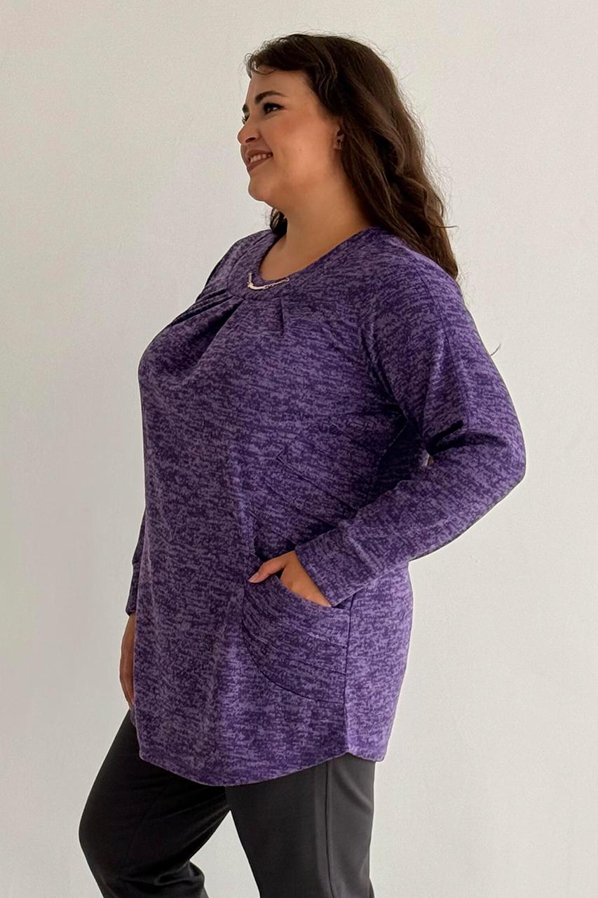 Туніка PANNI Олена з кишенями трикотажна р. 52-54 Бузковий (Р2508252243) - фото 2 Туніка PANNI Олена з кишенями трикотажна р. 52-54 Бузковий (Р2508252243) - фото 2