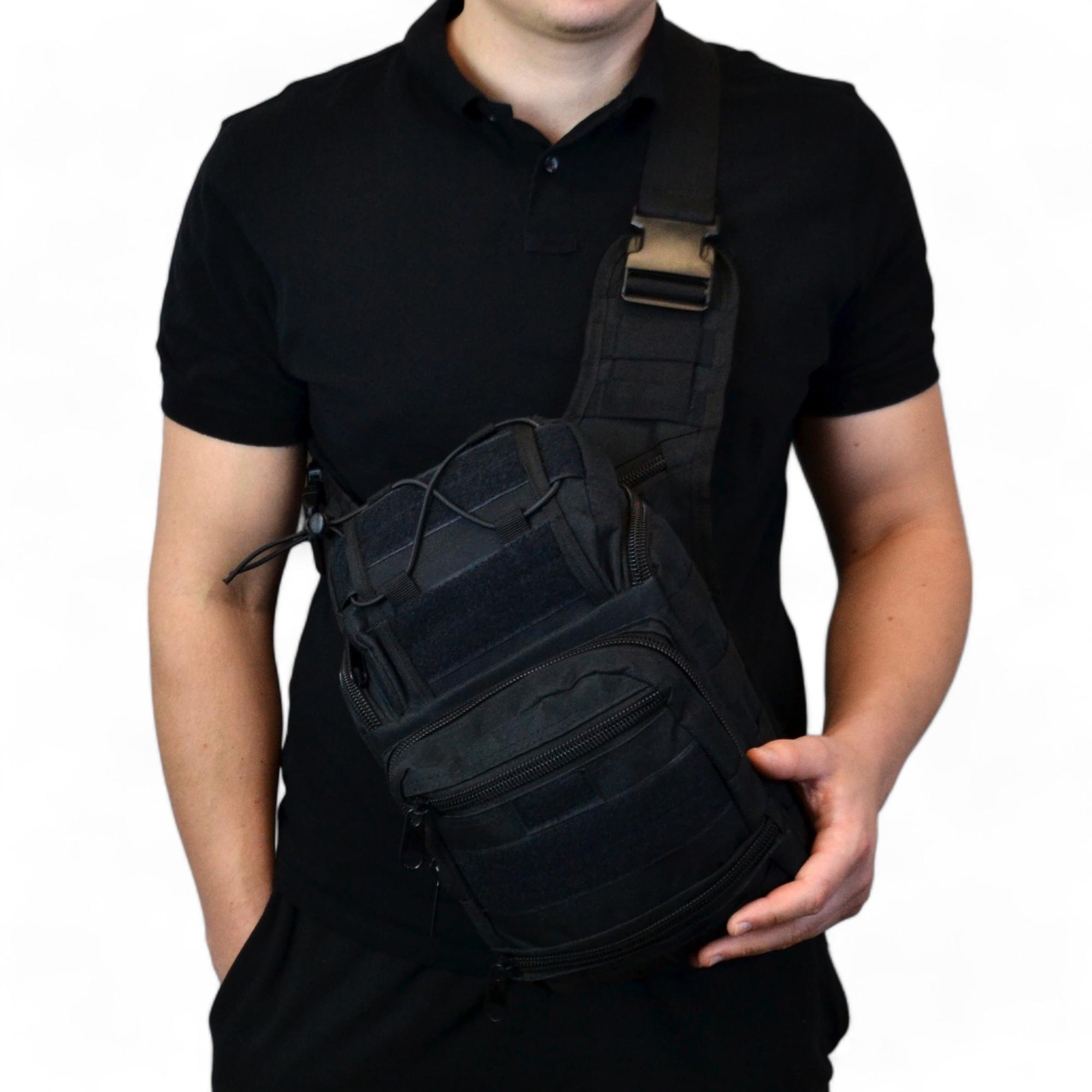 Сумка военная через плечо Черный (457026) - фото 5 Сумка военная через плечо Черный (457026) - фото 5