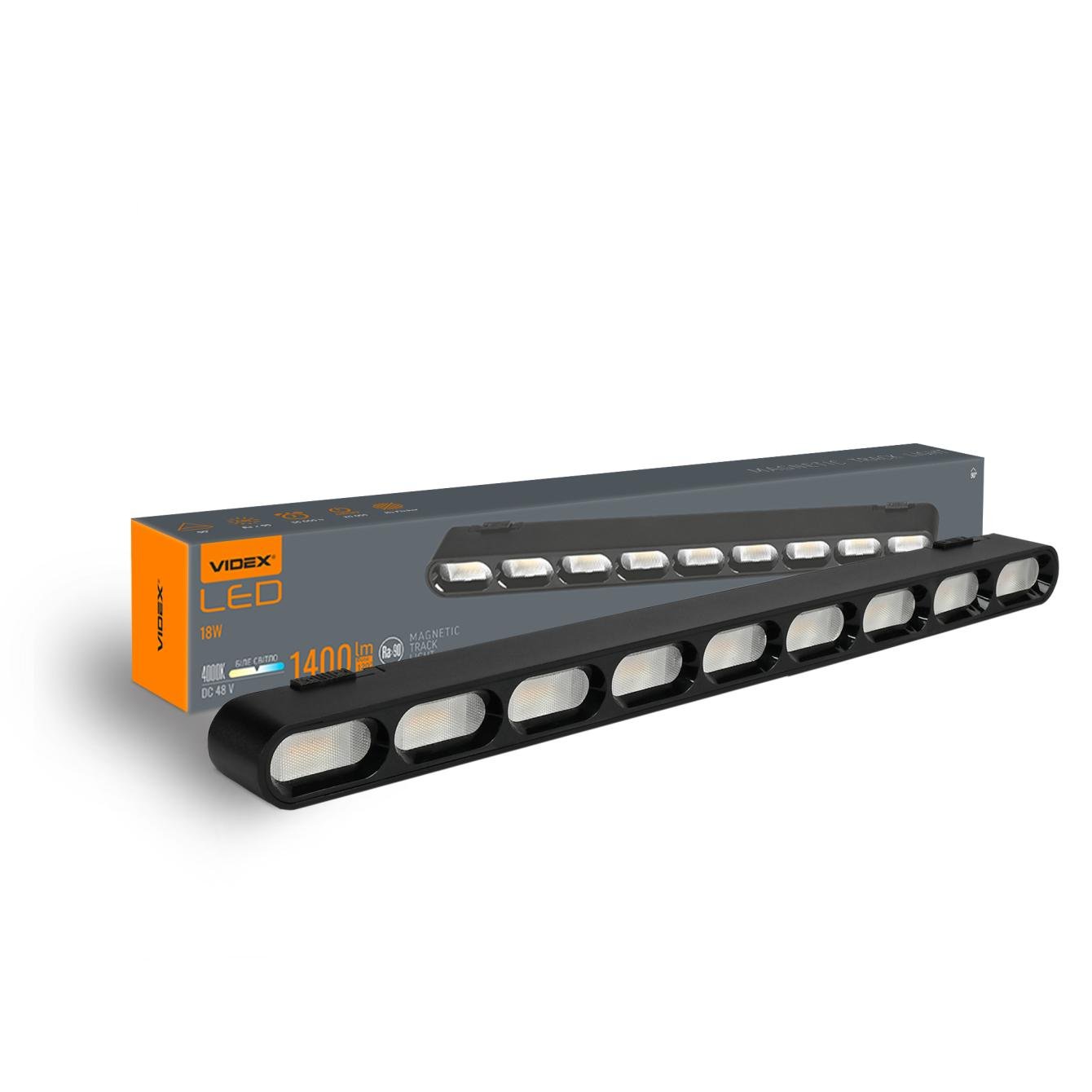 Светильник магнитный трековый Videx 18W 4000K 48V Black (VL-TRMS-LD19B)