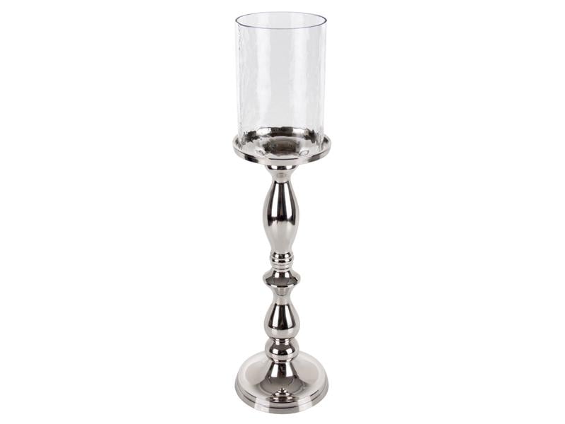 Подсвечник алюминиевый Lefard 875-002 стеклянной с колбой 48 см Хром