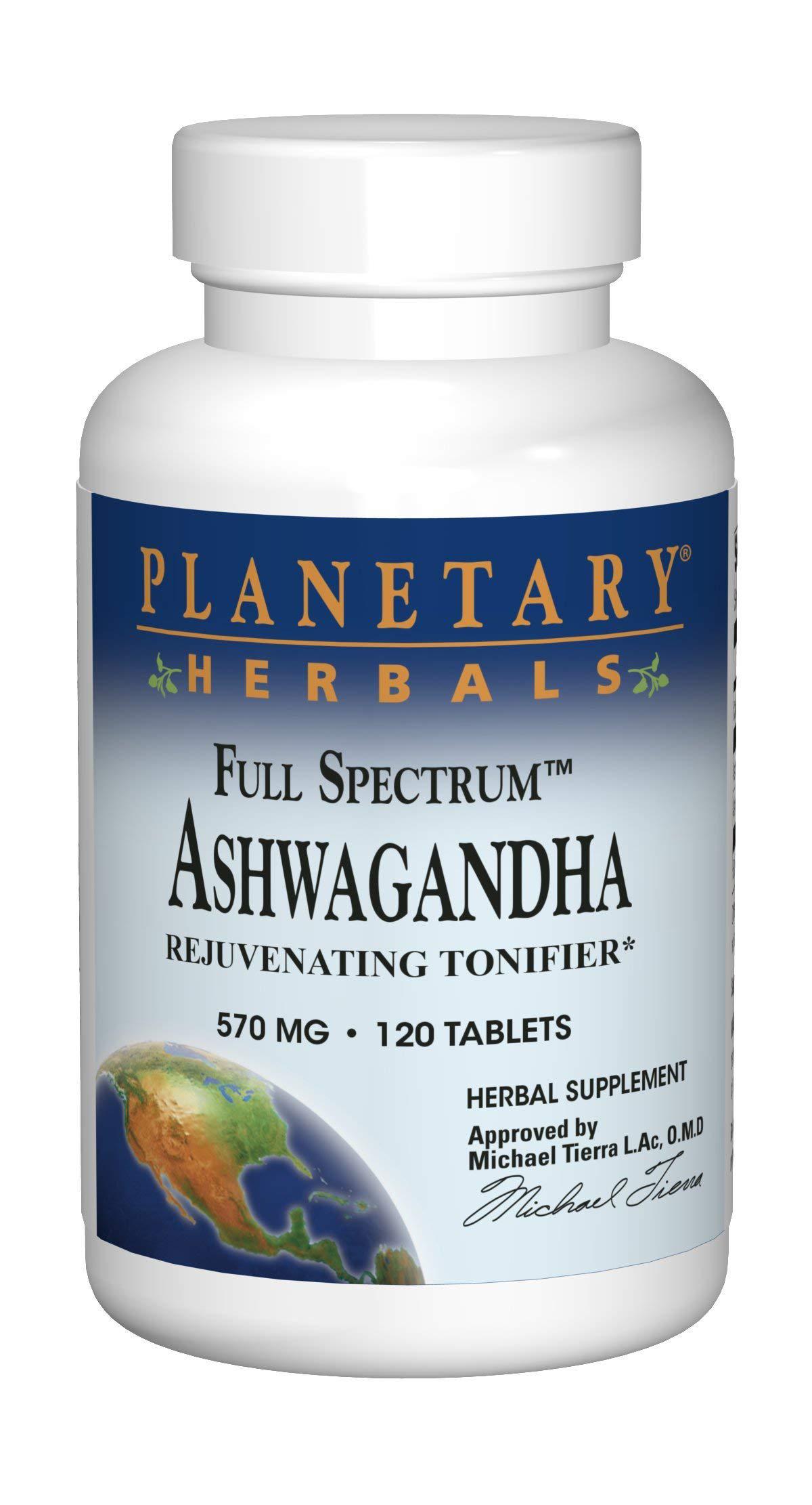 Ашваганда Planetary Herbals Full Spectrum Ashwagandha 570 mg 120 таблеток - фото 1