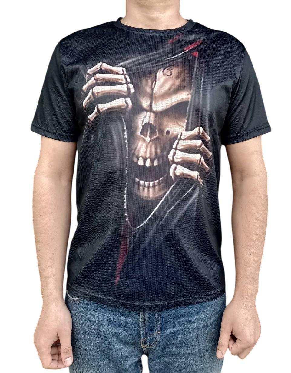 Футболка зі скелетом та черепом двостороння 2XL (540-02) Футболка зі скелетом та черепом двостороння 2XL (540-02)