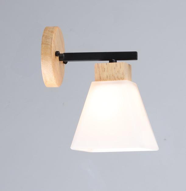 Бра настенное Valeso с деревянным каркасом одинарное Е27 IP20 B N6608/1W BK+Wood Черный (28689775)