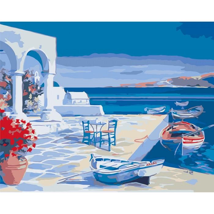 Картина по номерам Ідейка Лазурь Санторини 40х50 см (KHO2140)