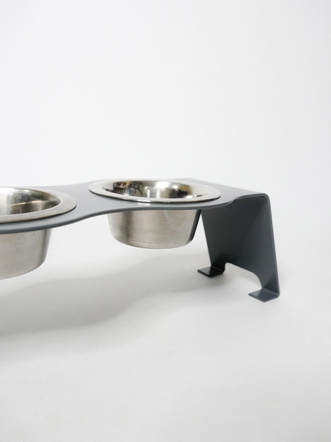 Кормушка My friend для кошек на 2 миски металл 80 мм 0,2 л Графитовый (1024567к) - фото 4