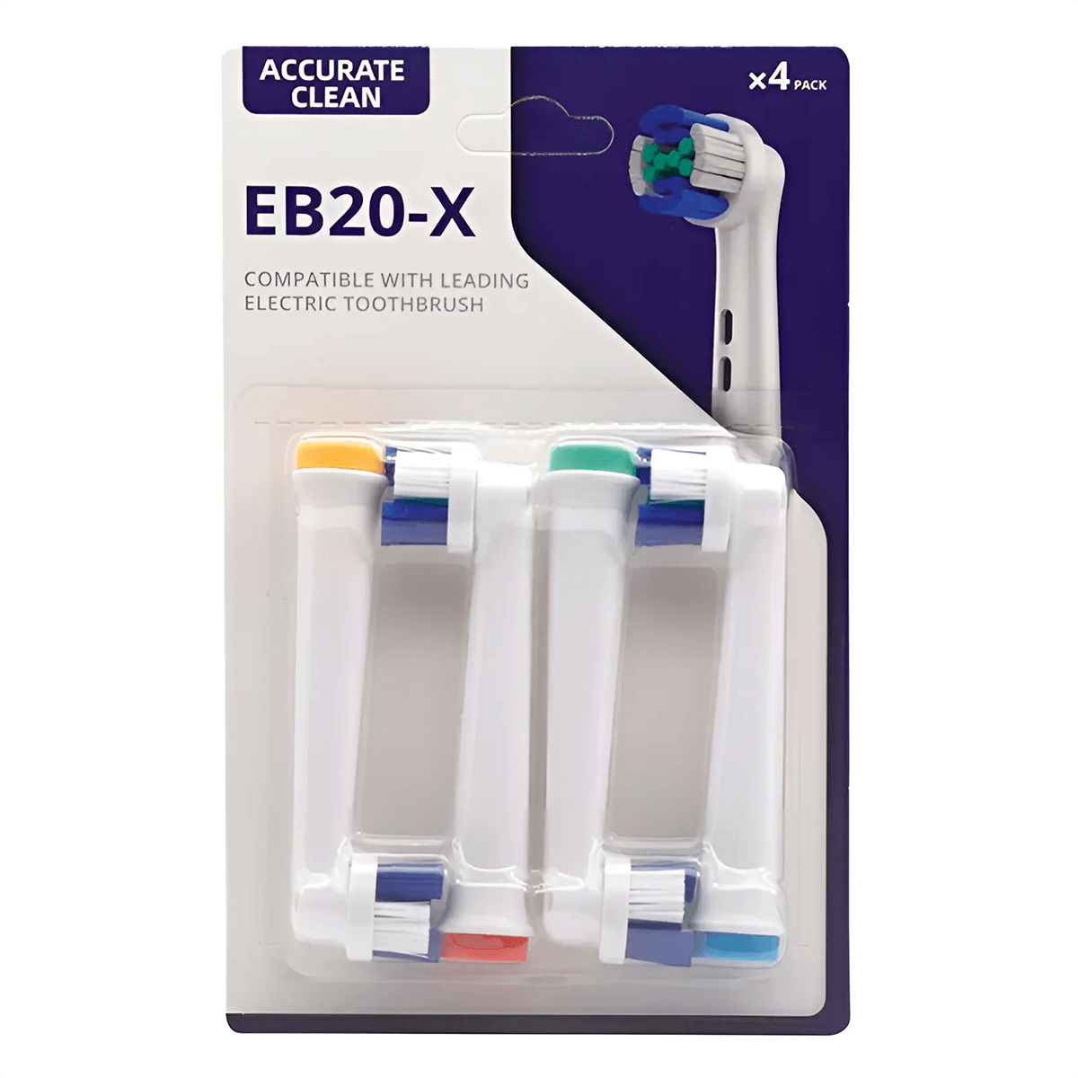 Комплект сменных насадок EB50-X Cross Action/EB18-X 3D White/EB20-X Precision Clean для зубной щетки Oral-B (2183975880) - фото 4