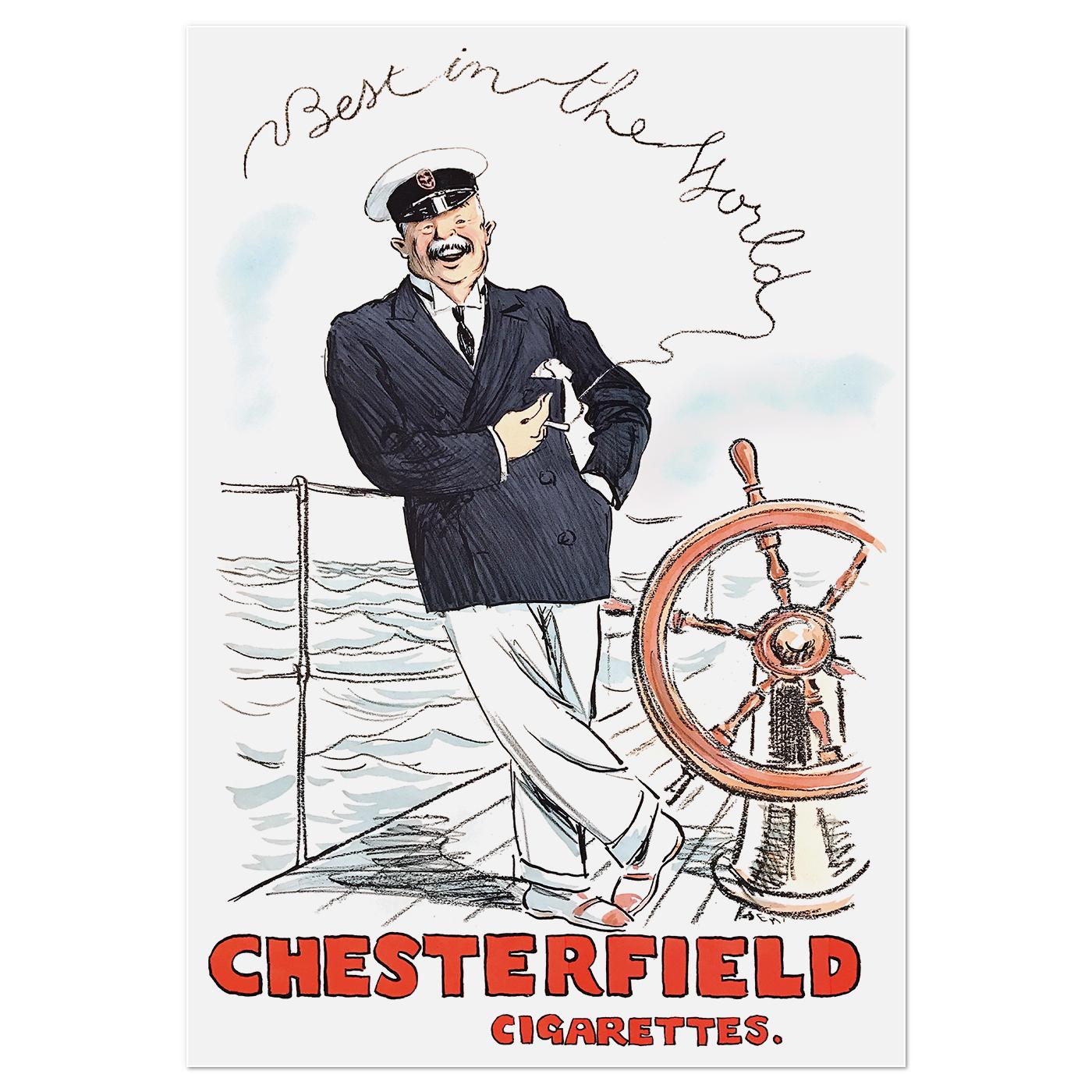 Плакат винтажный Chesterfield Cigarettes 1927 52x84 см (0265)