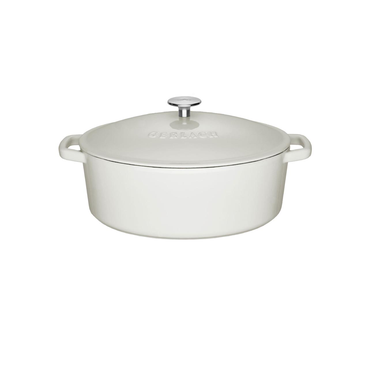 Жаровня чугунная Gerlach Natur Iron для любых плит овальная 5,5 л 31 см Белый (2526174464)