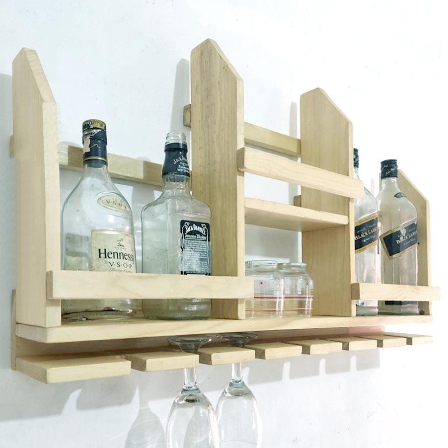 Полка для вина настенная из дерева Нисимея Бланже (ПНК-026001)