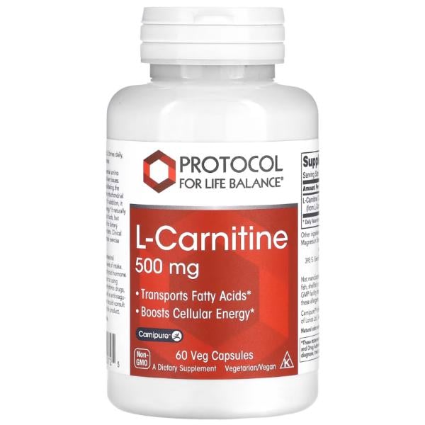 Аминокислота Protocol for Life Balance L-Carnitine 500 мг 60 вег. капс. (23712882)