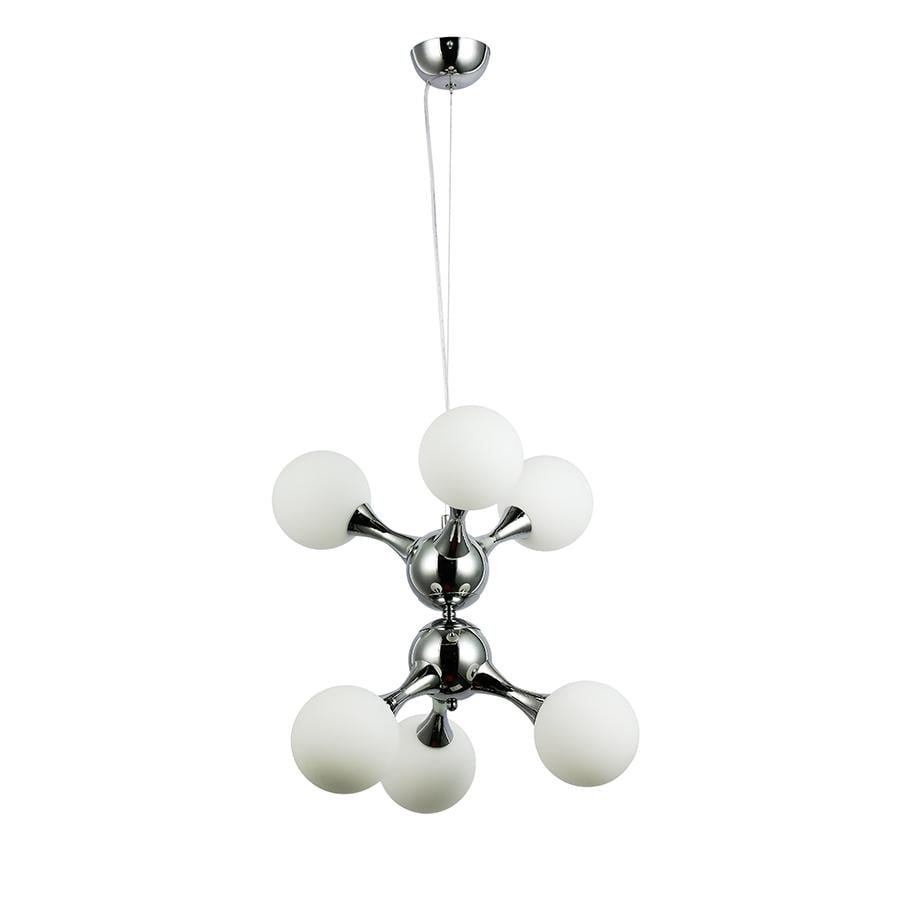 Люстра молекула подвесная Levistella 7529816-6 CR/WH плафон белый Хром