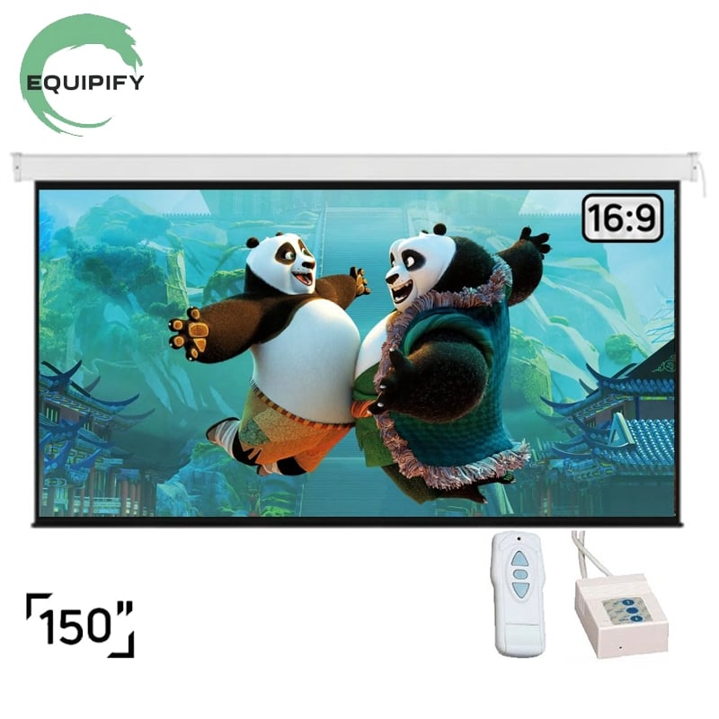 Екран проекційний EQUIPIFY ESAA150 моторизований настінний стельовий 150" 330x187 см 16:9 (tf2654) - фото 2 Екран проекційний EQUIPIFY ESAA150 моторизований настінний стельовий 150" 330x187 см 16:9 (tf2654) - фото 2