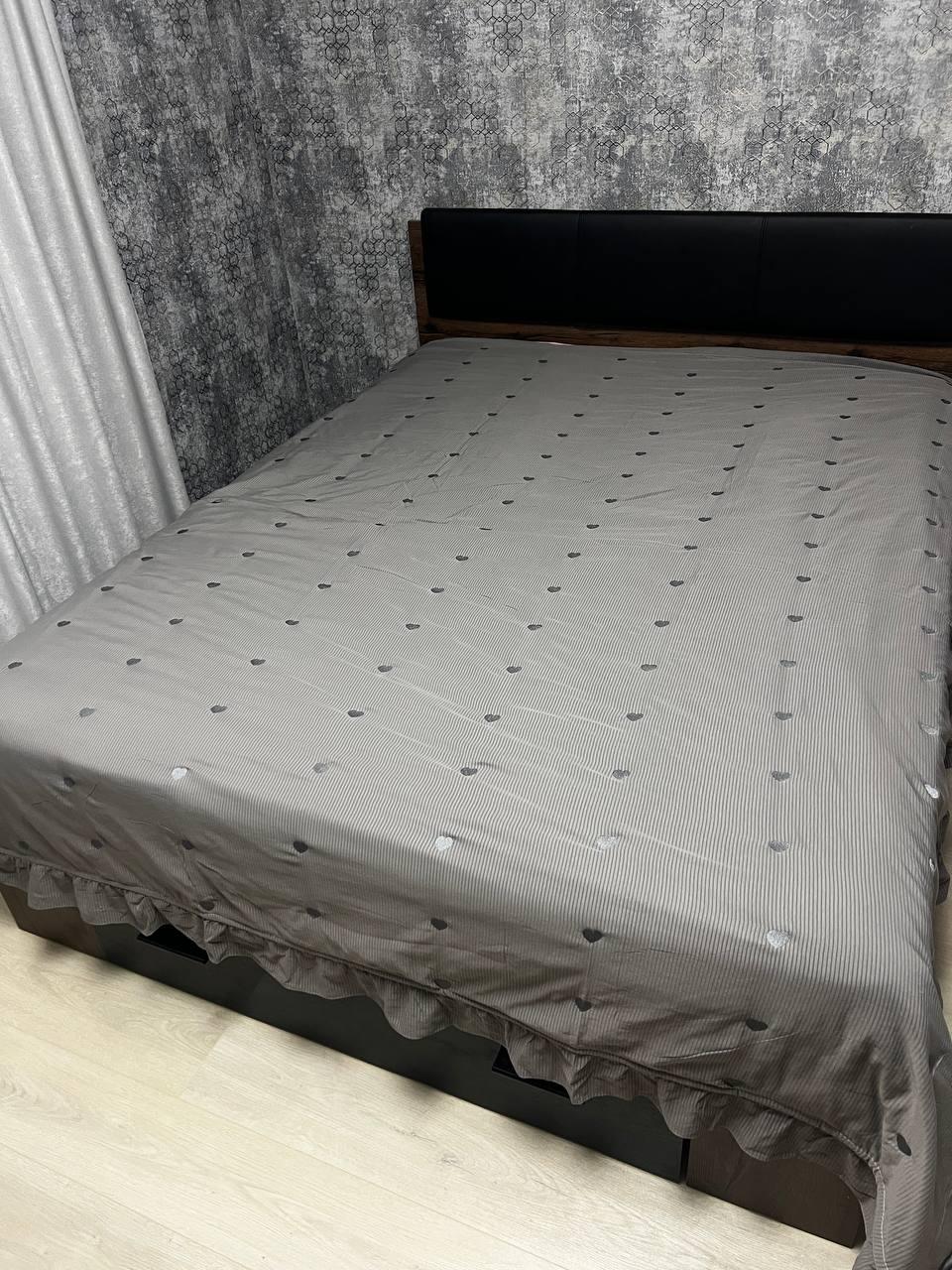 Покривало бавовняне на диван двоспальне 200х200 см Графітовий (П4К-rai-pokruvalo-001-04) - фото 4