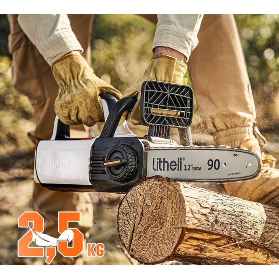 Электропила аккумуляторная с 2 УБМ Litheli 30,5 см 7,5 м/с бак 150 мл 20000 mAh White (U20CS00-0U220) - фото 4 Электропила аккумуляторная с 2 УБМ Litheli 30,5 см 7,5 м/с бак 150 мл 20000 mAh White (U20CS00-0U220) - фото 4