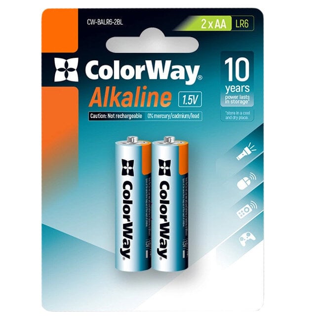 Батарейки СolorWay Alkaline Power лужні AA 2 шт. blister