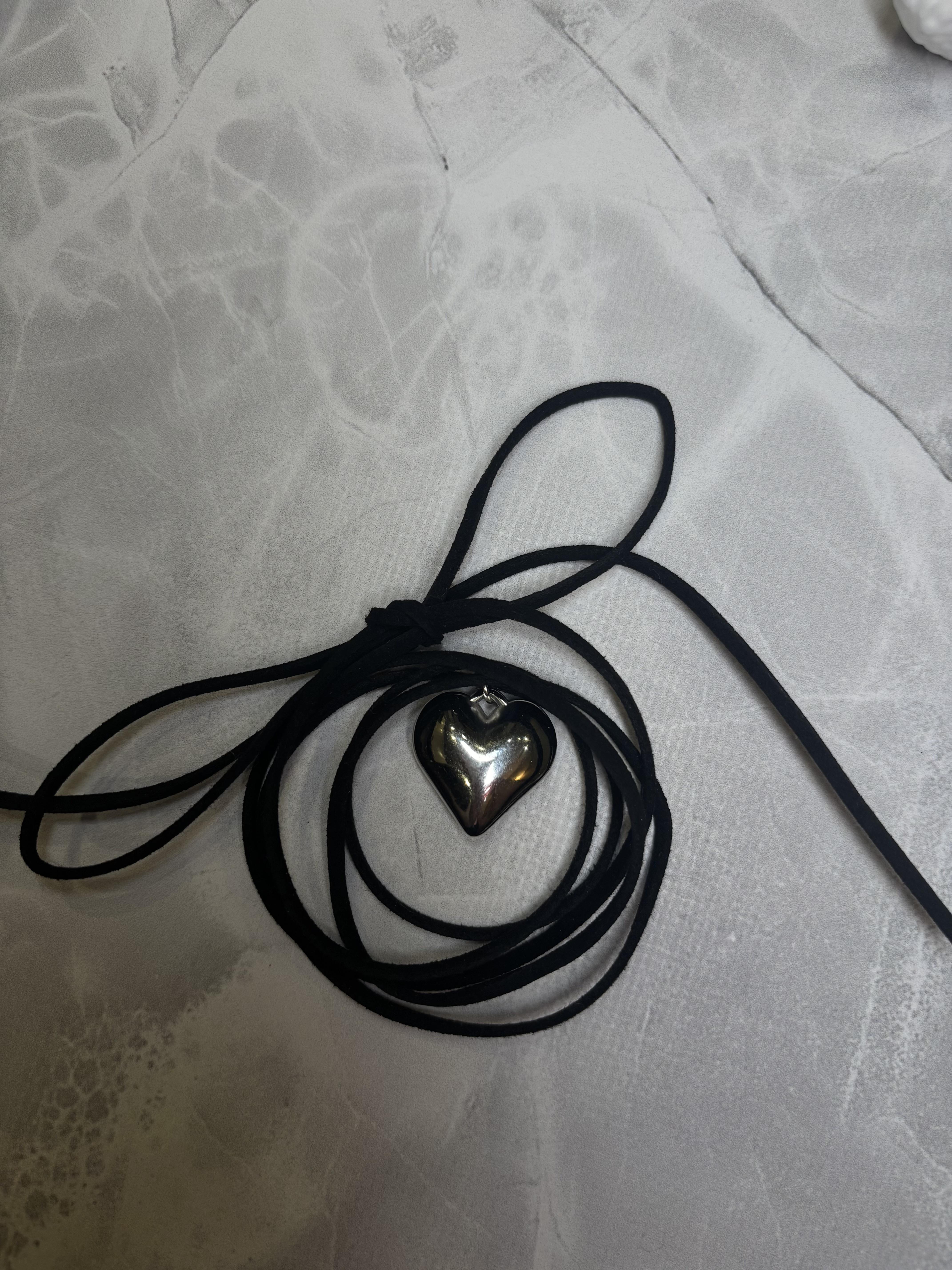 Чокер Mirshine Leather Heart Black (22980) - фото 2