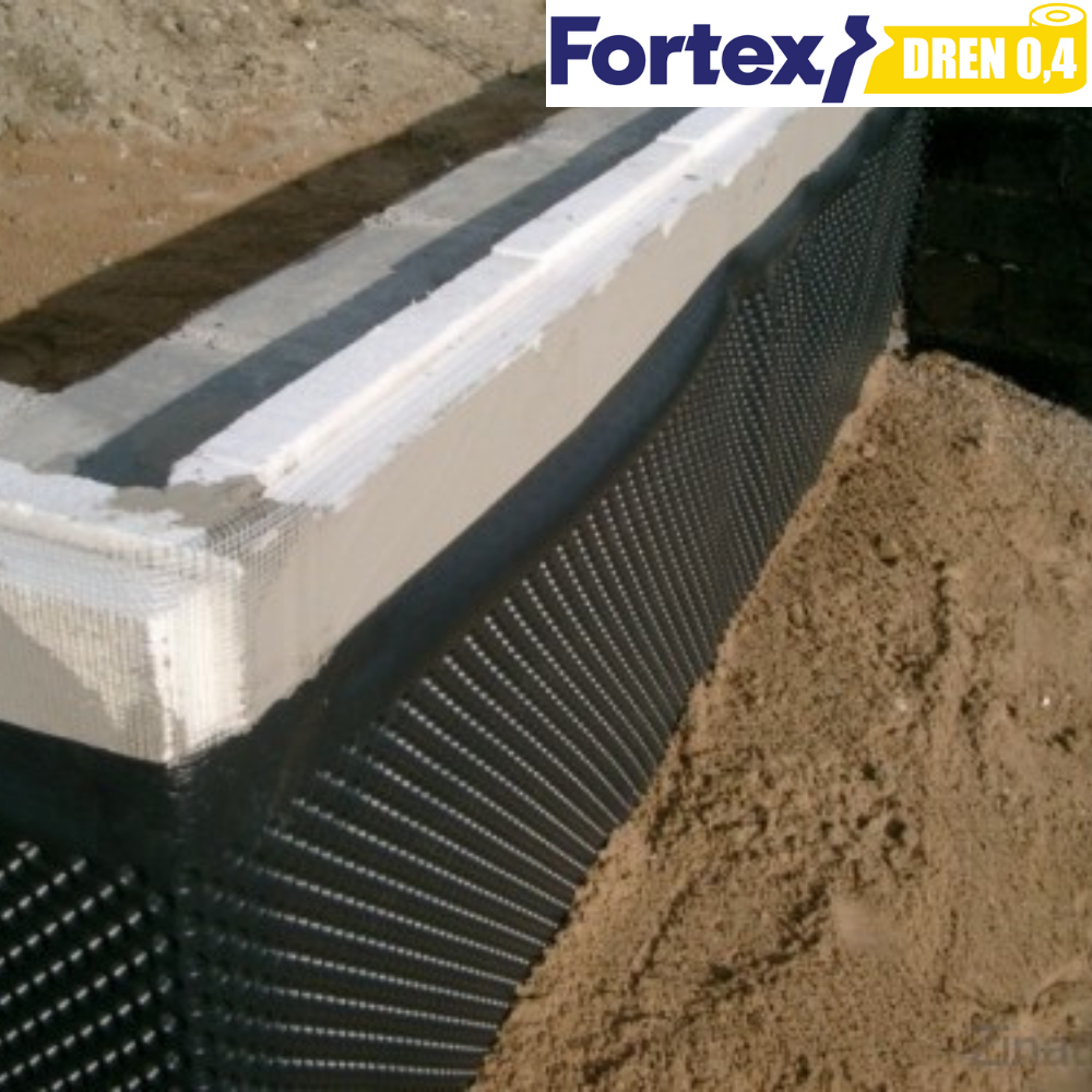 Мембрана для фундамента дренажная Fortex DREN 0,4 1x20 м 20 м2 (340056) - фото 8