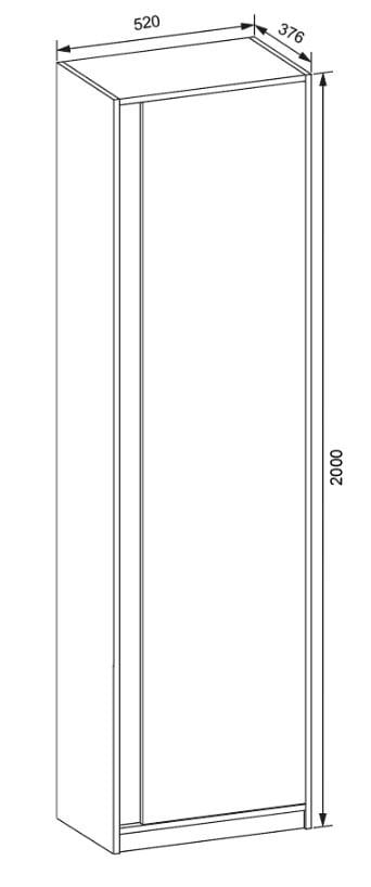 Шкаф пенал для одежды Мастер Форм Брайт 520х376х2000 мм Венге магия (20539) - фото 3 Шкаф пенал для одежды Мастер Форм Брайт 520х376х2000 мм Венге магия (20539) - фото 3