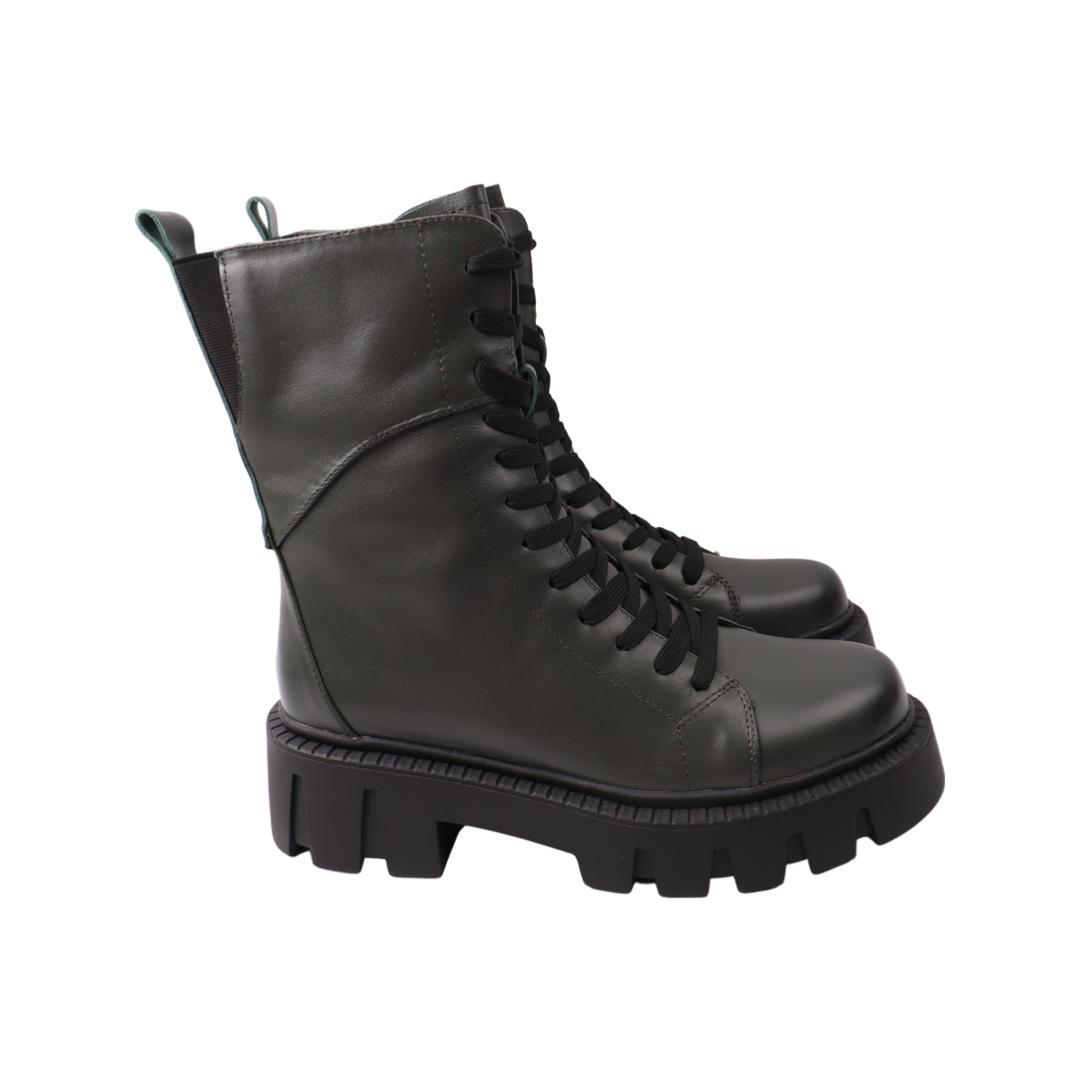 Черевики жіночі Melanda зі шкіри р. 39 Зелений (4-21DHC)