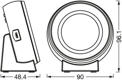 Ночник-часы Osram со сменной ССТ 0,30W 5lm 3000-6500K 90x96,10x48,40 мм IP20 (4058075757721) - фото 2