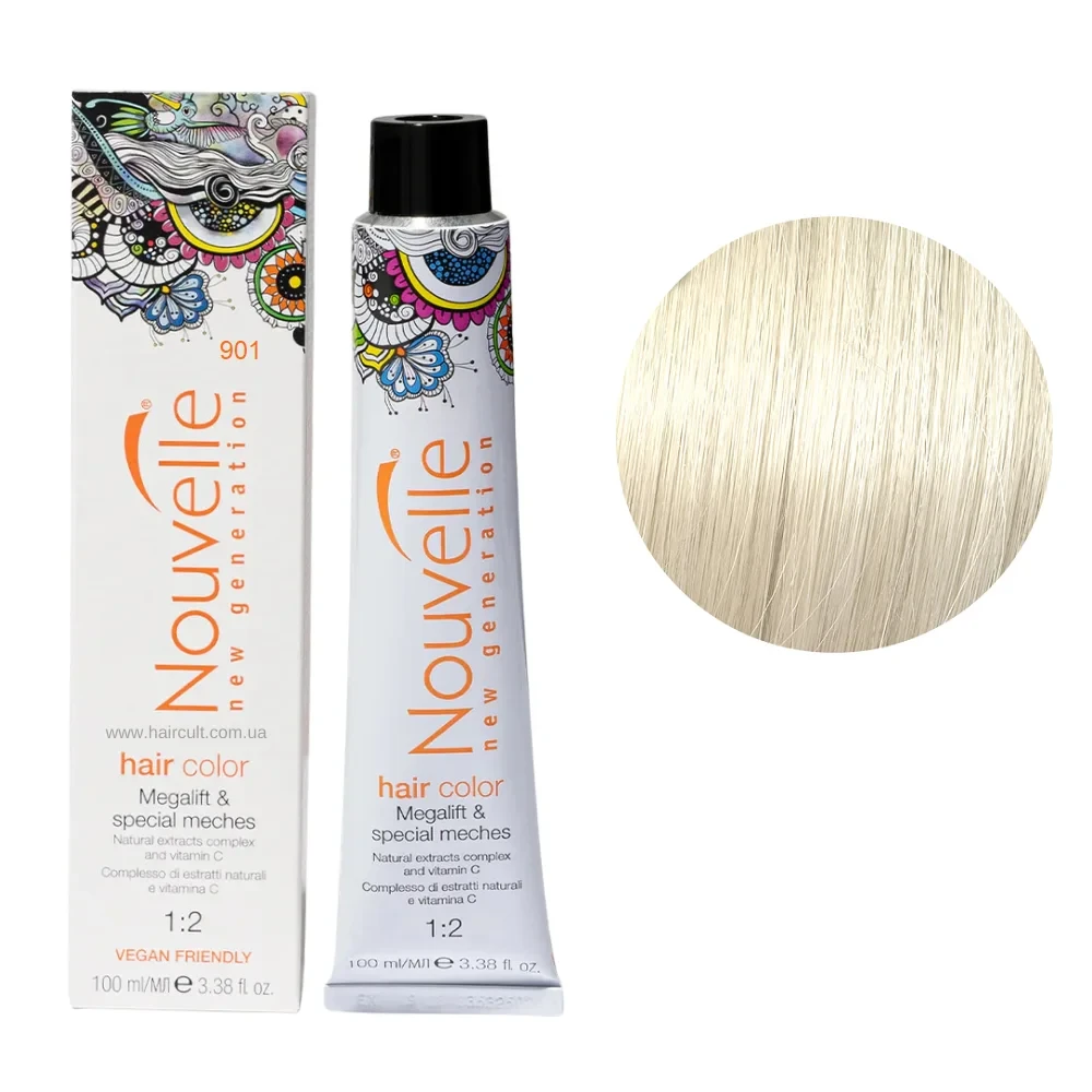 Краска для волос Nouvelle Hair Color 901 Ультрасветлый пепельный блондин 100 мл