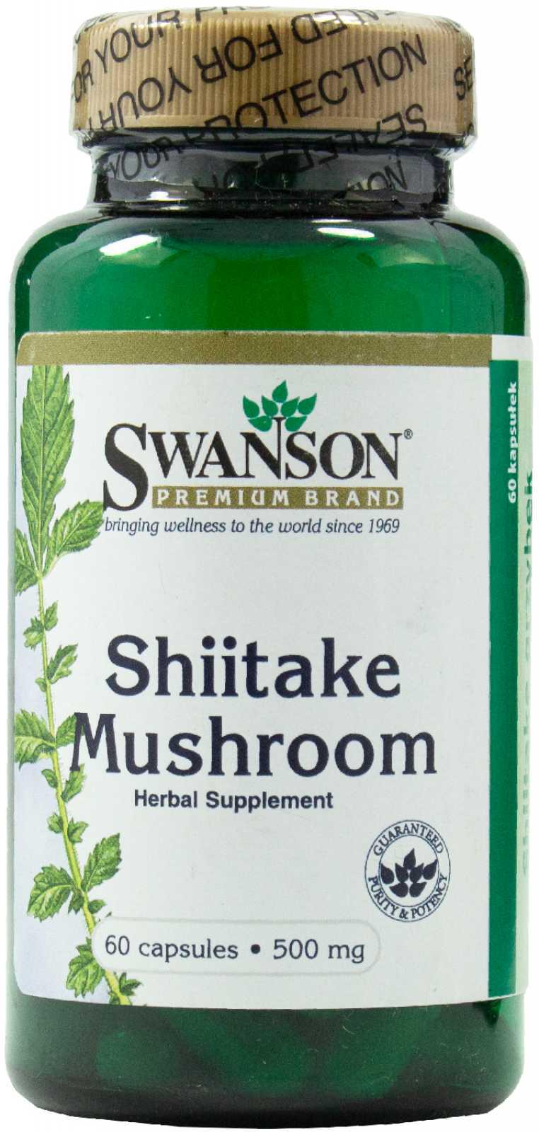 Экстракт грибов шиитаке Swanson Shiitake Mushroom 500 mg 60 caps