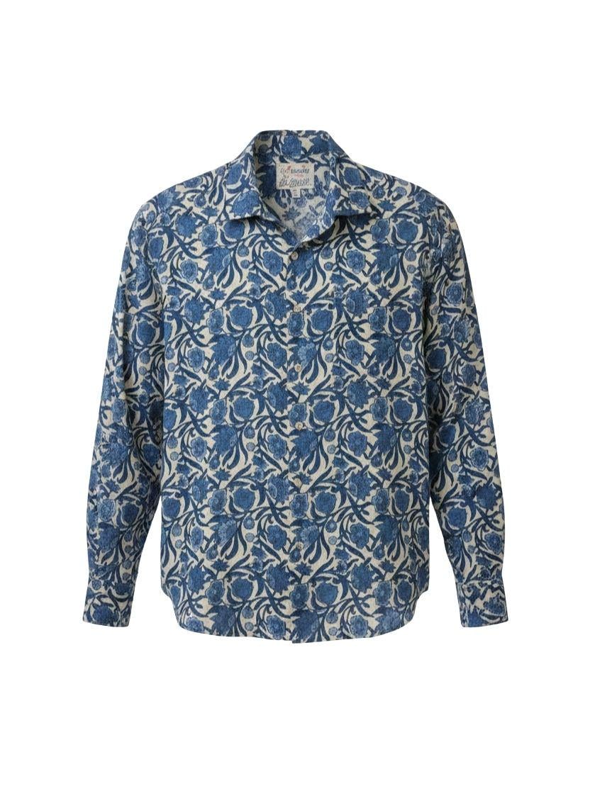 Сорочка лляна чоловіча MC2 Saint Barth L Молочний/Синій (PAMP001-batik)
