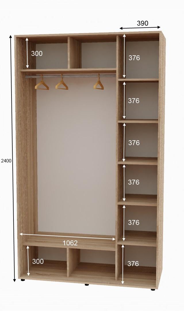 Шафа-купе дводверна Алекса ДСП 150х60х240 см Дуб Сонома - фото 2 Шафа-купе дводверна Алекса ДСП 150х60х240 см Дуб Сонома - фото 2