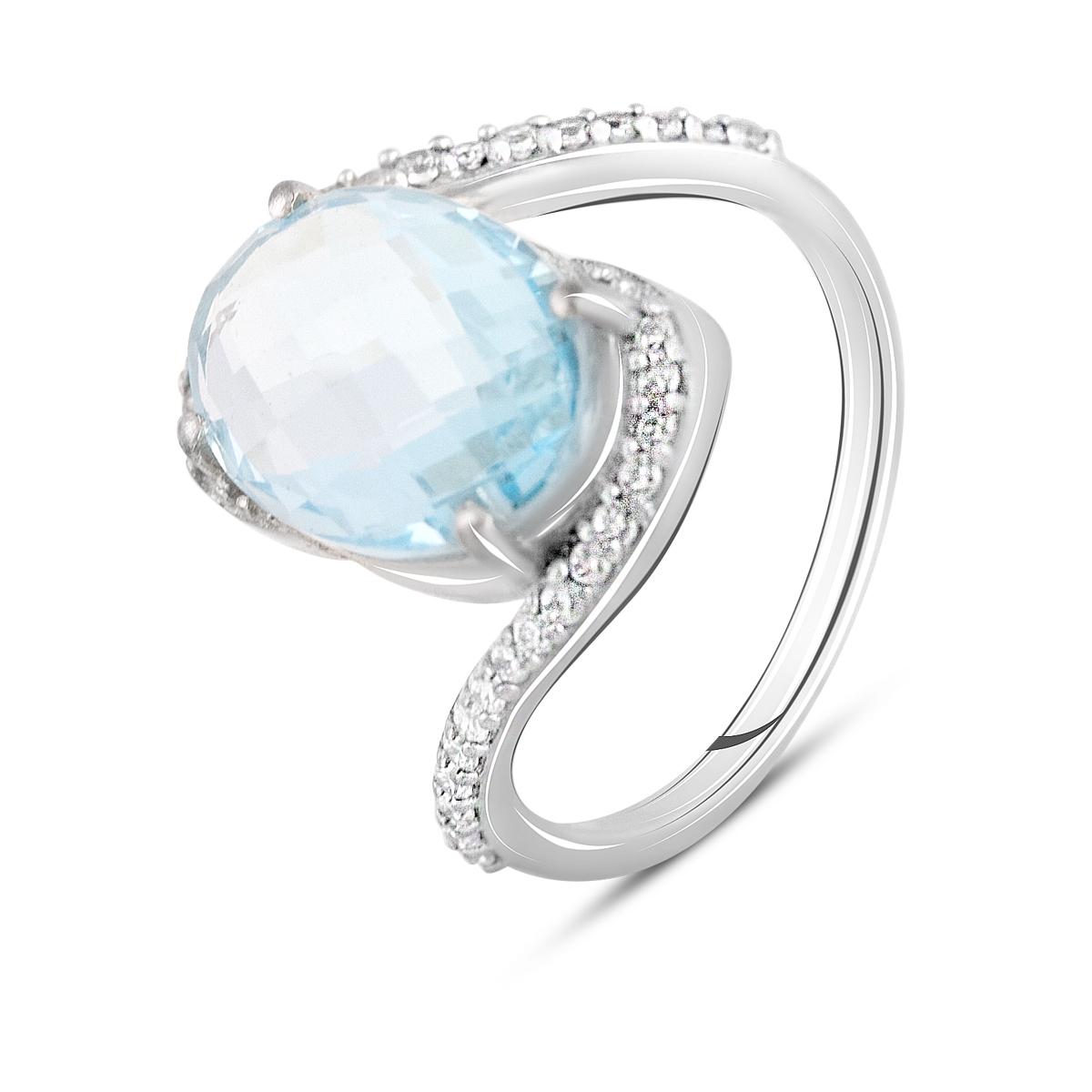 Кольцо серебряное с натуральным топазом 4,35 г р. 17,5 (2099529)