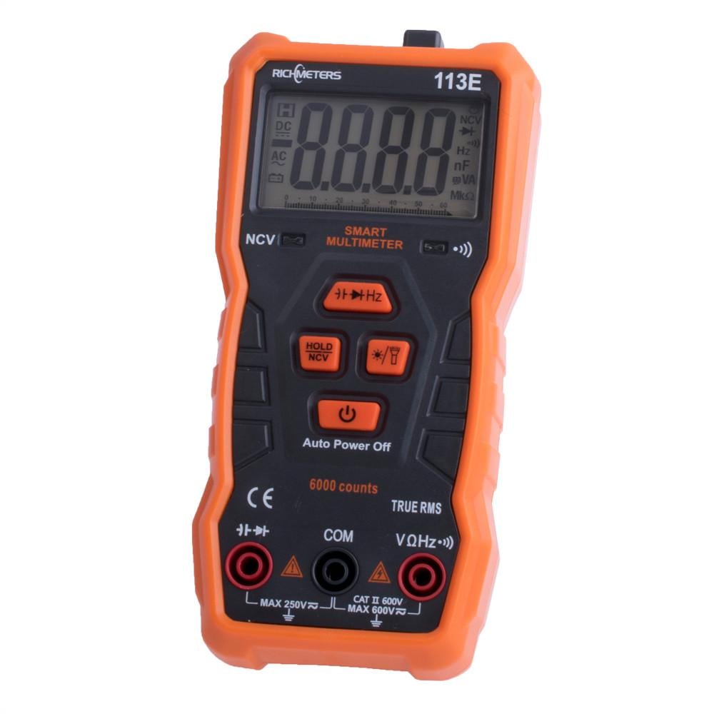 Мультиметр цифровий універсальний Richmeters RM113E з True RMS/NCV-детектором та підсвіткою Помаранчево-чорний (168-31-175-419)