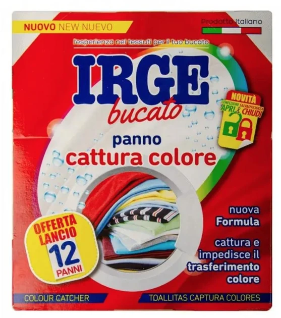 Салфетка-ловушка Irge для стирки цветных вещей 12 шт.