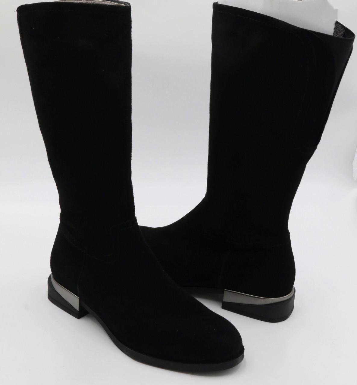 Чоботи жіночі демісезонні Pandora замшеві р. 41 Чорний (2416з)