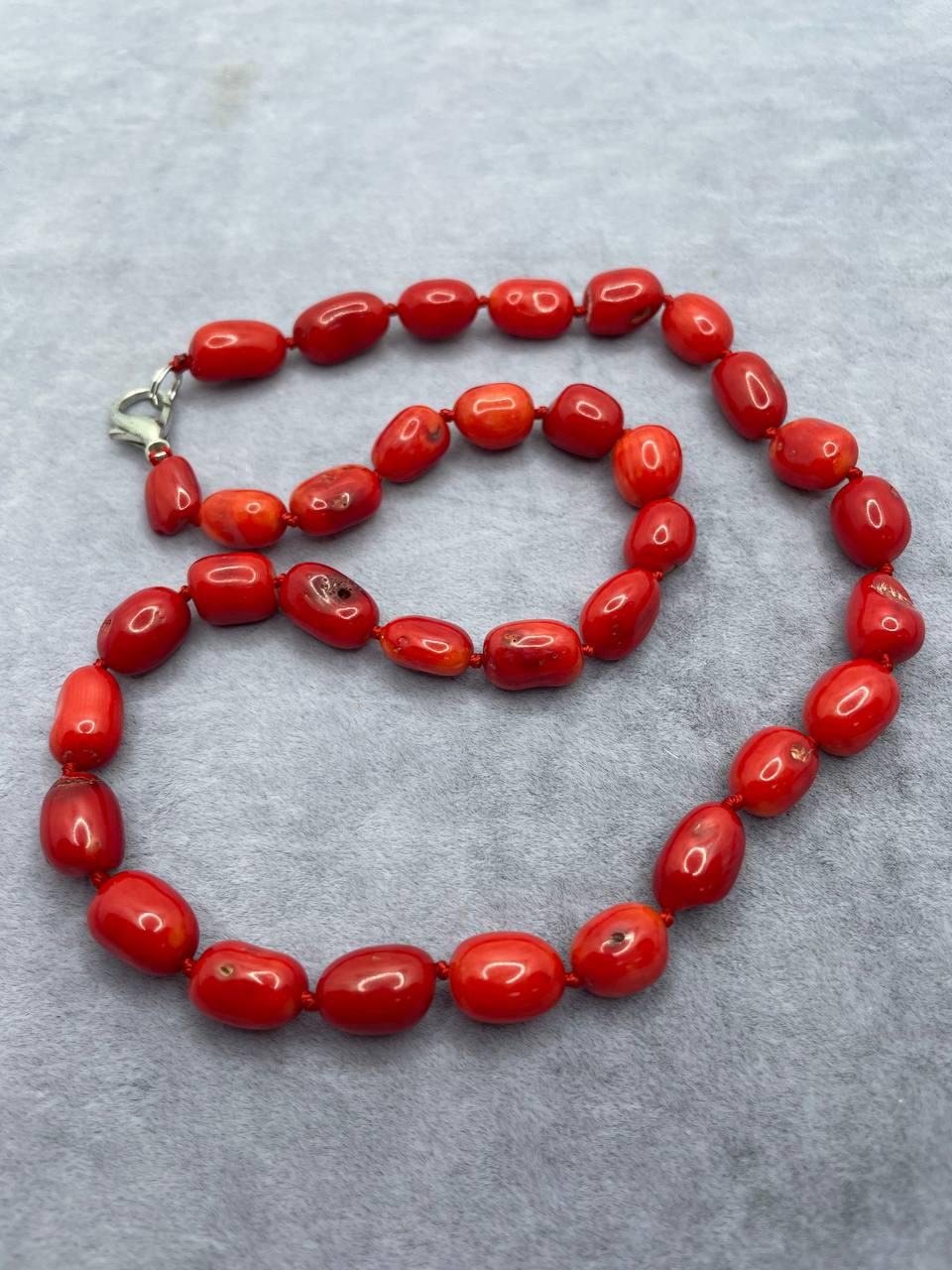 Намисто корал 12x9 мм 45 см Червоний (9631)