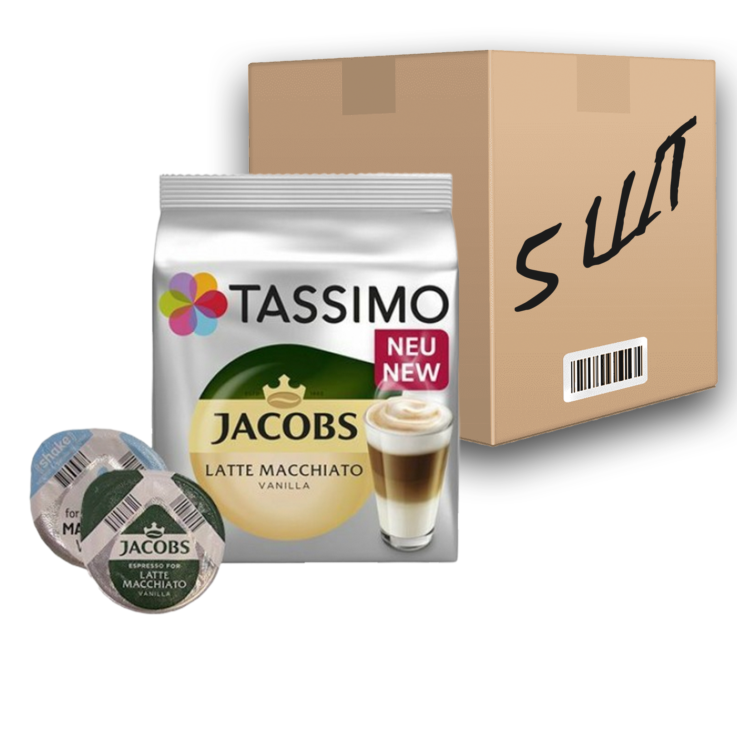 Кофе в капсулах Jacobs Tassimo Latte Macchiato vanilla 8 шт. 5 уп. (optAr200012)