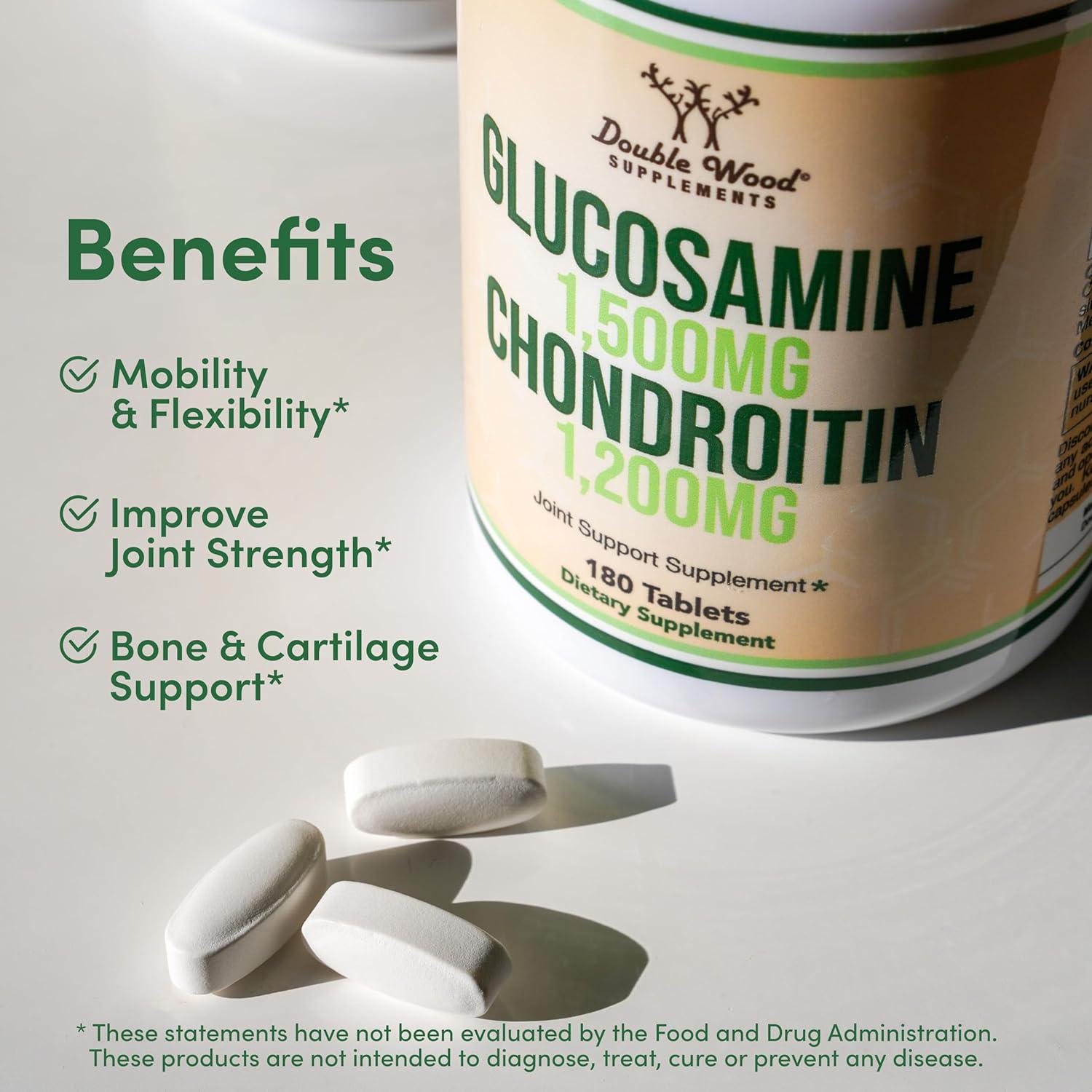 Глюкозамін та хондроїтин Double Wood Glucosamine Chondroitin 1500 mg 1200 mg 180 таблеток - фото 3