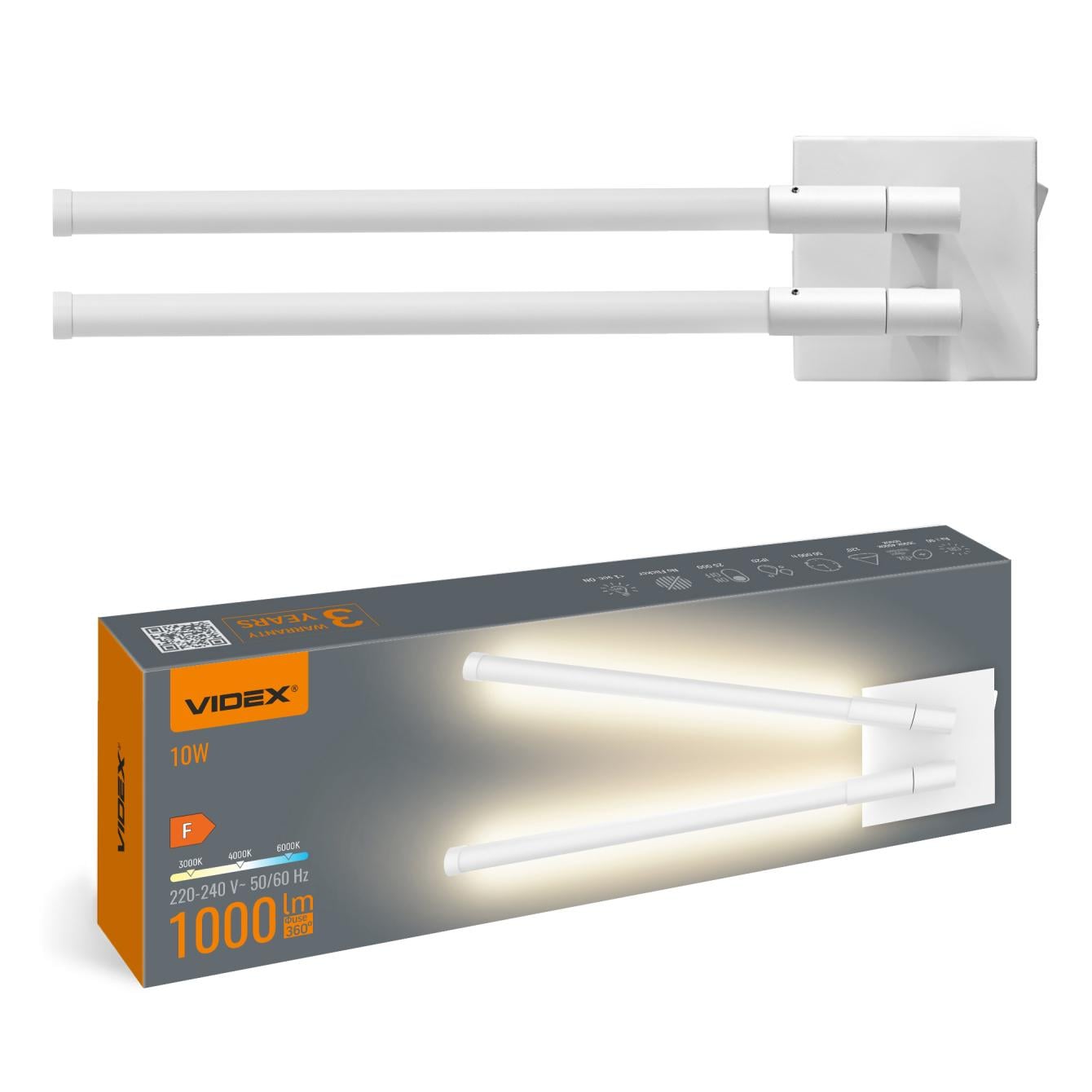 Светильник LED настенный Videx WL042 10W 3000/4000/6000K White (35711218)